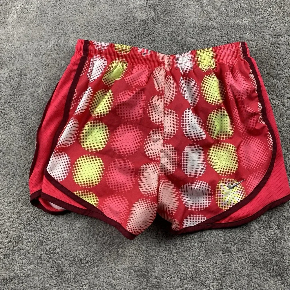 Nike Dri Fit Shorts Womens Size XS Red Circle Dots Athletic